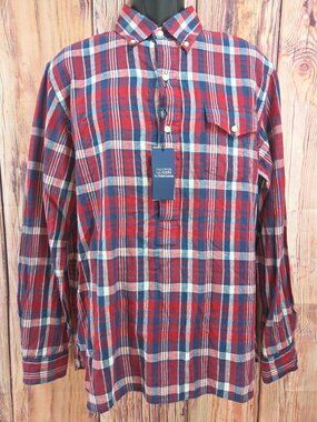 Polo Ralph Lauren Half-Button Madras Shirt Large NWT New
